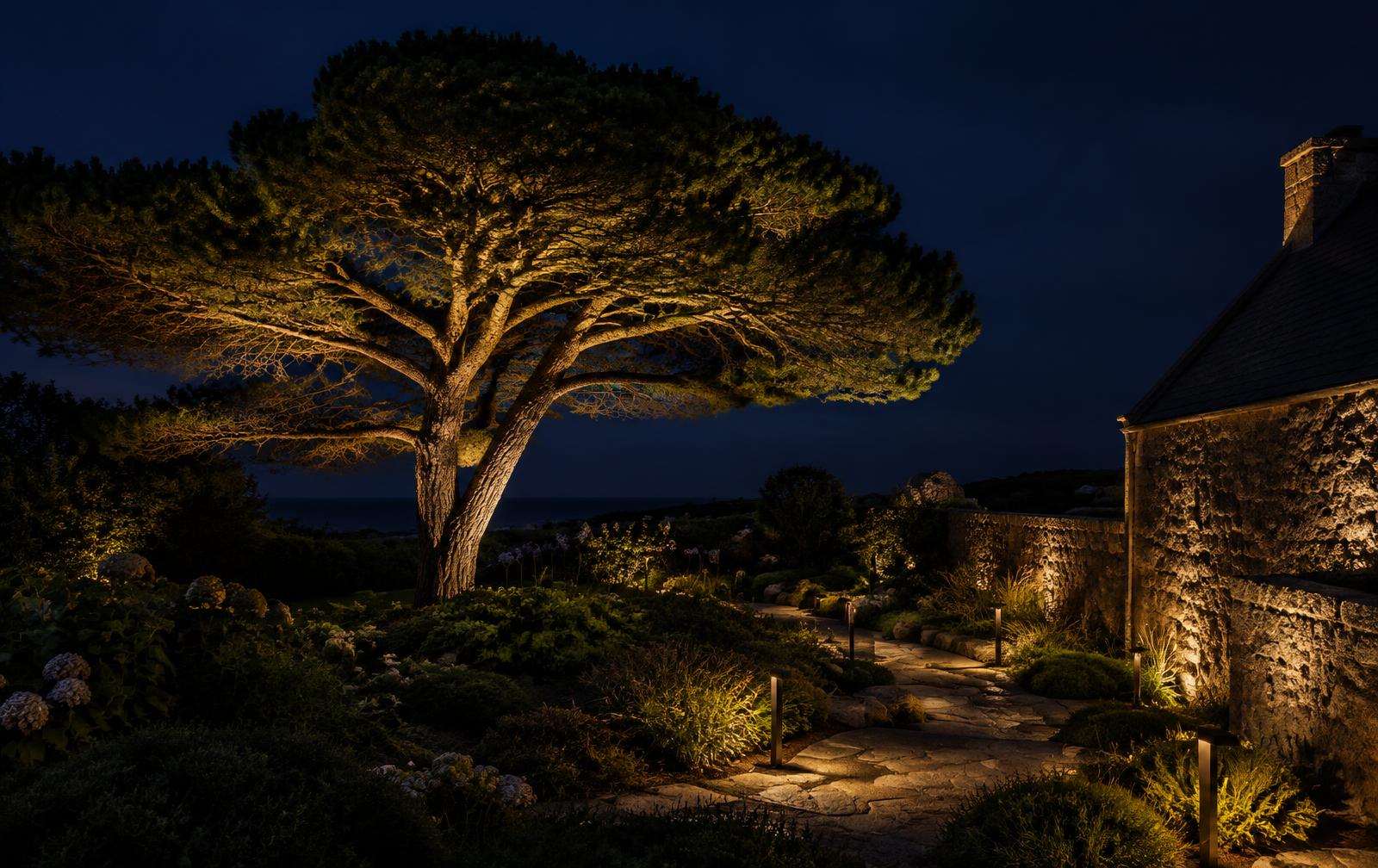 Jardin mis en lumière par DE NUIT